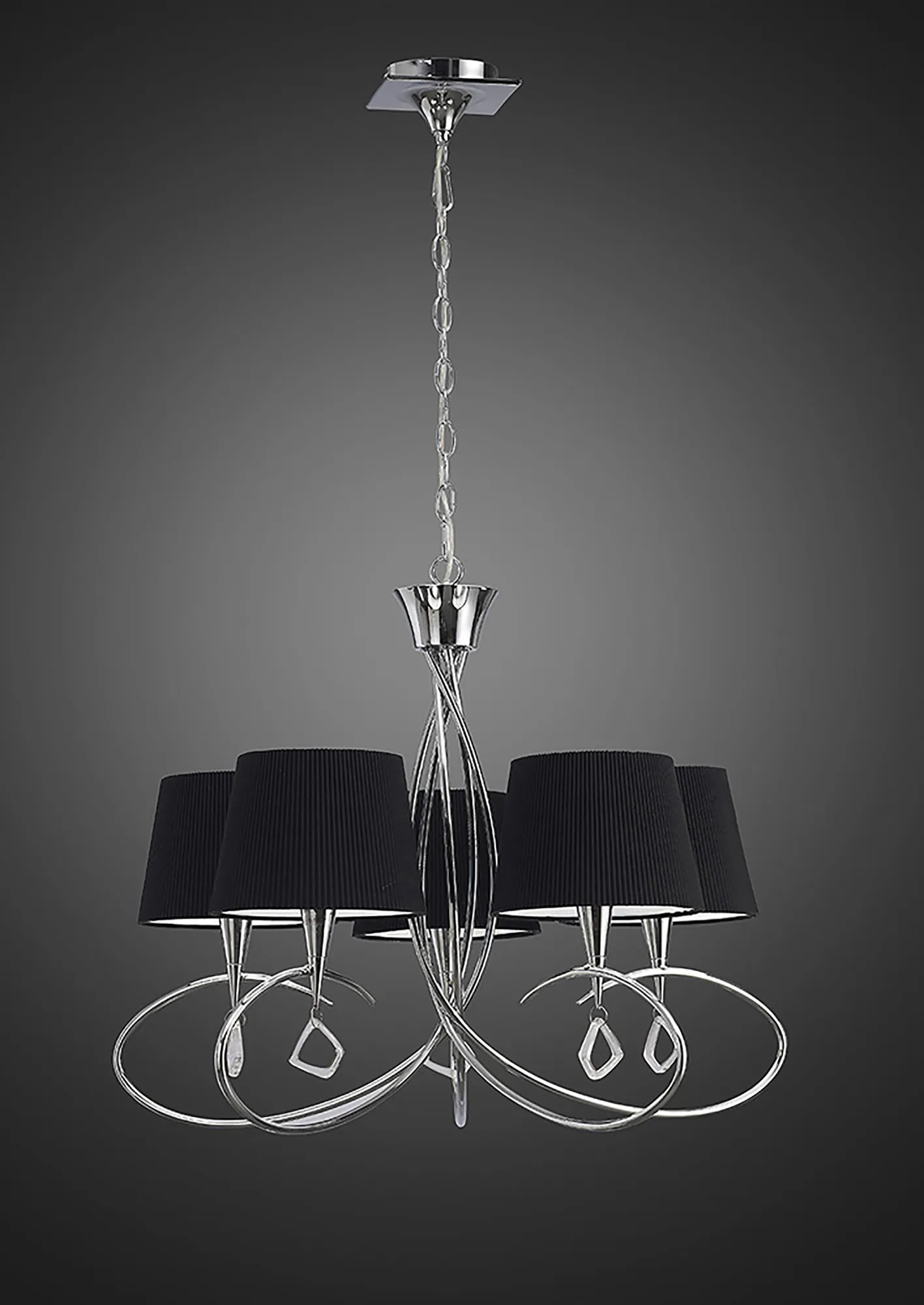 Mara Polished Chrome-Black Ceiling Lights Mantra Multi Arm Fittings Mara Polished Chrome-Black Ceiling Lights Mantra Multi Arm Fittings